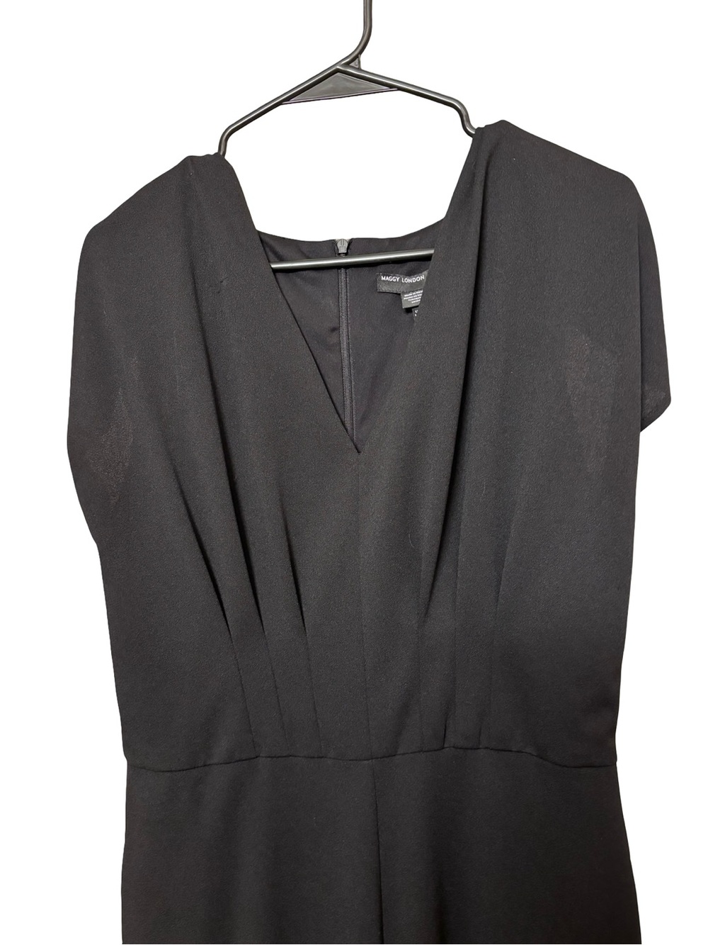 Maggy London Modern Minimalist Corporate Black Puff-Sleeve Jumpsuit Size 6 - Picture 6 of 10